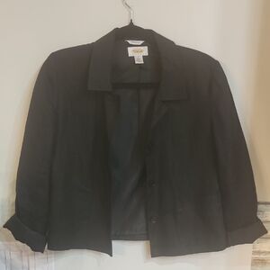 Talbots Irish Linen Black Blazer